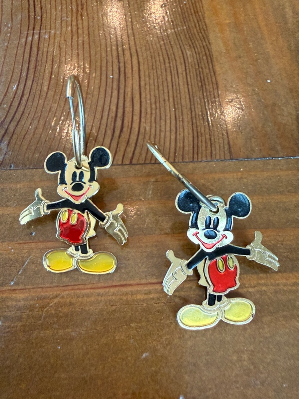 Mickey Mouse Enamel Dangle Earrings - Red, Black, Yellow